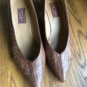 Brown Petra reptile pumps